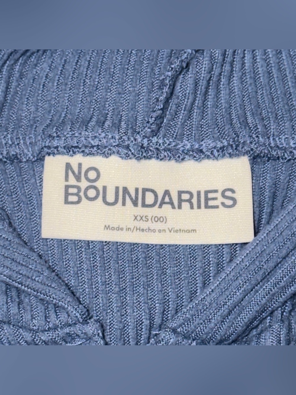 NO BOUNDARIES Cropped Ribbed Zip-Up Hoodie - Picture 3 of 5
